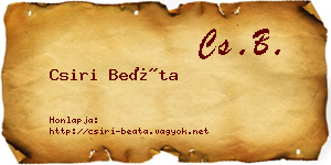 Csiri Beáta névjegykártya