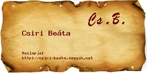 Csiri Beáta névjegykártya