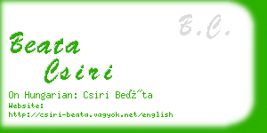 beata csiri business card